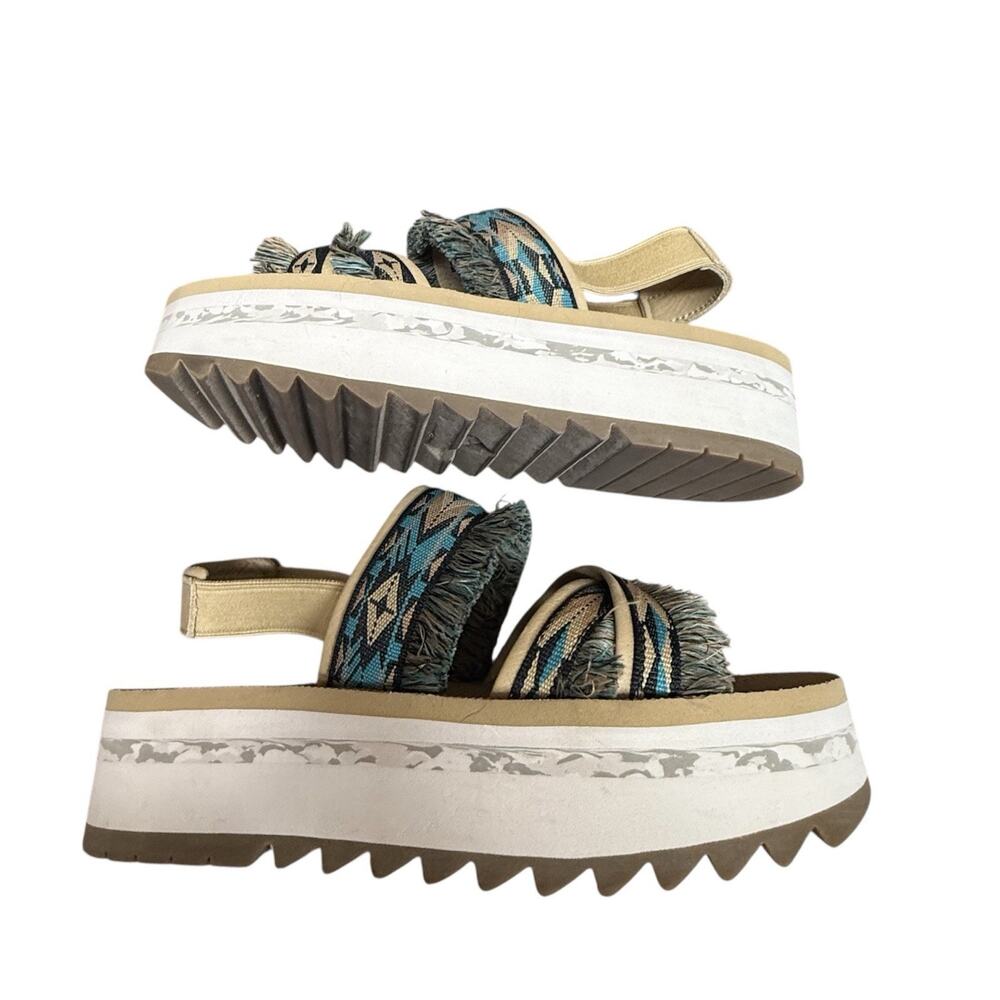 Teva Flatform Ceres Platform Sandals in Double Double Diamond size 9 Boho Aztec - Picture 3 of 15